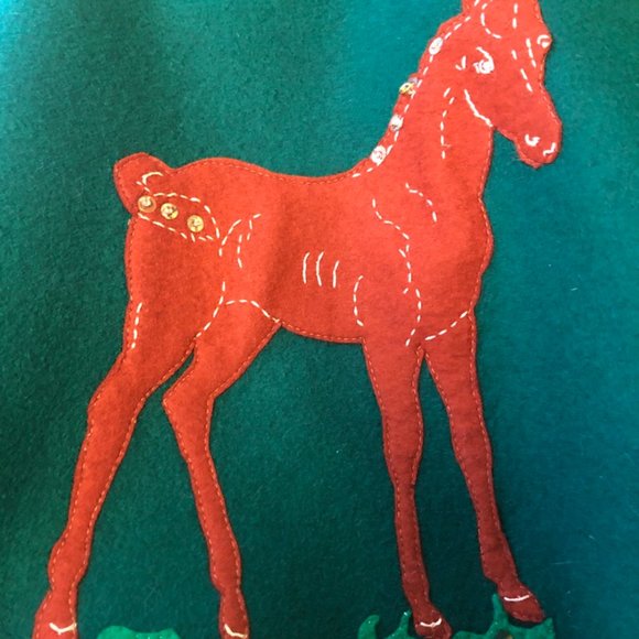 Real 50s wool felt circle skirt. Clean. Impeccable. - Picture 4 of 10